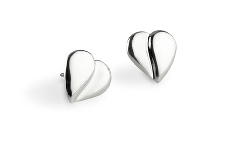 Loving Heart Earrings - Sterling Silver