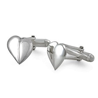 Loving Heart Cufflinks - Sterling Silver
